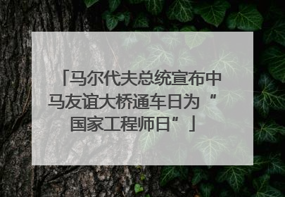 马尔代夫总统宣布中马友谊大桥通车日为“国家工程师日”